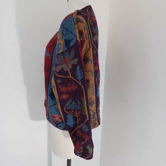 Peruvian Connection Cardigan Sweater 100% Alpaca Button Front Womens Large - Picture 7 of 13